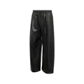 Stadium Oversized Fit Fake Leather Full Length Open Hem Pants