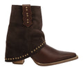 Off The Cuff Leather Snip Toe Pull On Cowboy Booties