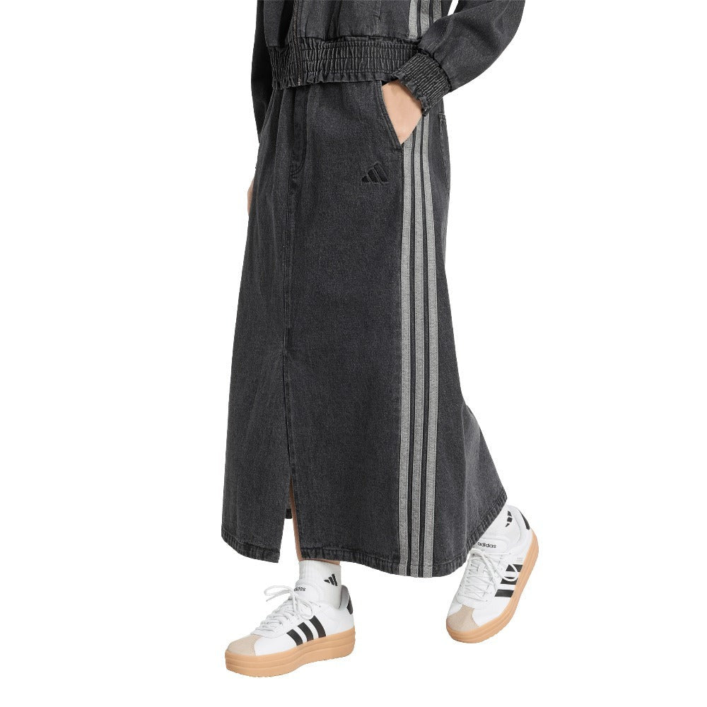 Stadium Washed Denim Loose Fit Skirt