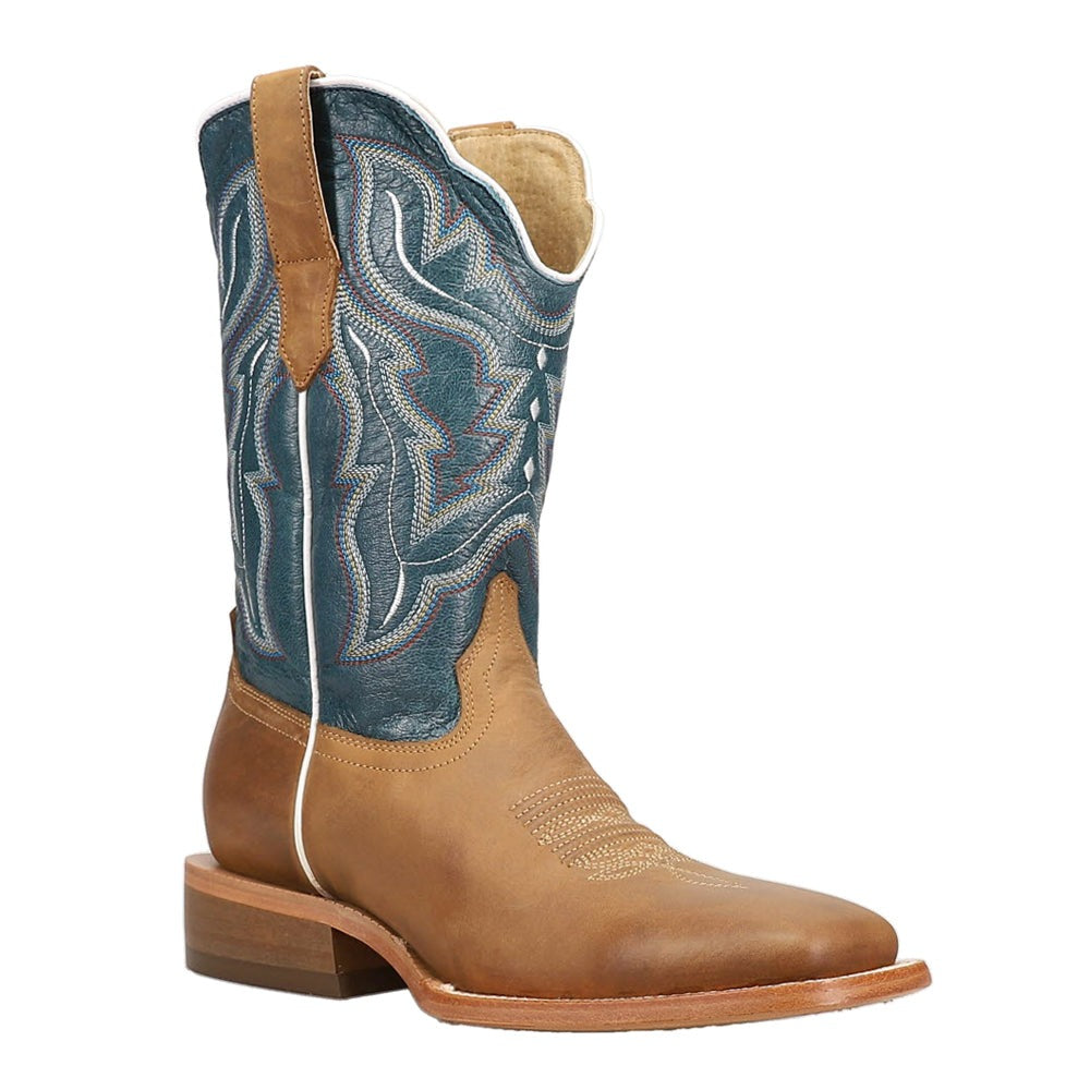 Goat Embroidered Wide Square Toe Cowboy Boots