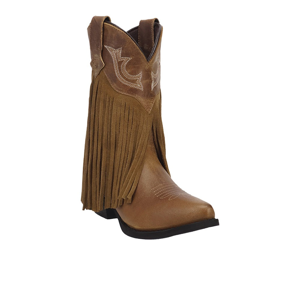Happy Trails Leather Pointed Toe Pull On Cowboy Boots (Little Kid - Big Kid)