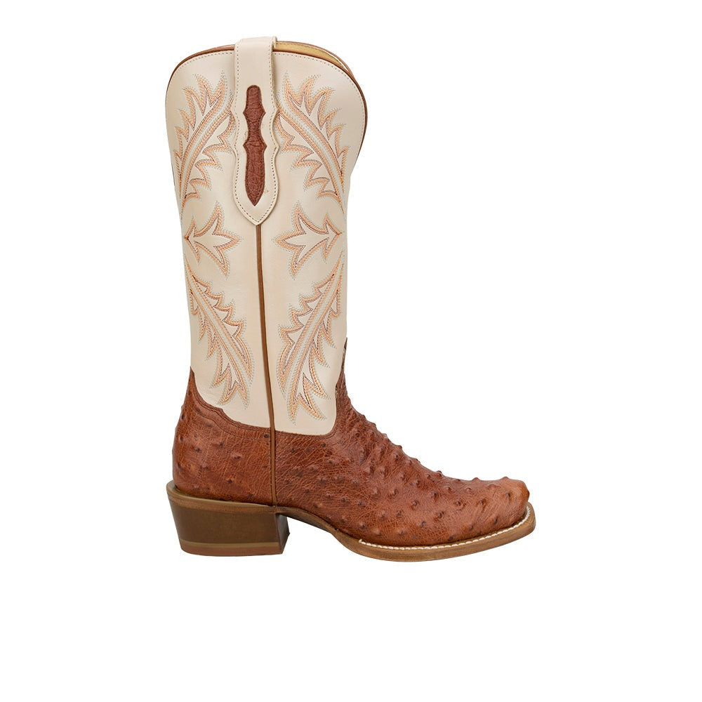 Ranchero Amber Ostrich Square Toe Cowboy Boots