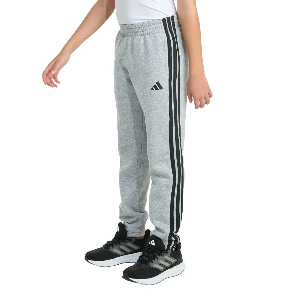 Elastic Waistband Essential 3-Stripes Fleece Cuffed Heather Jogger