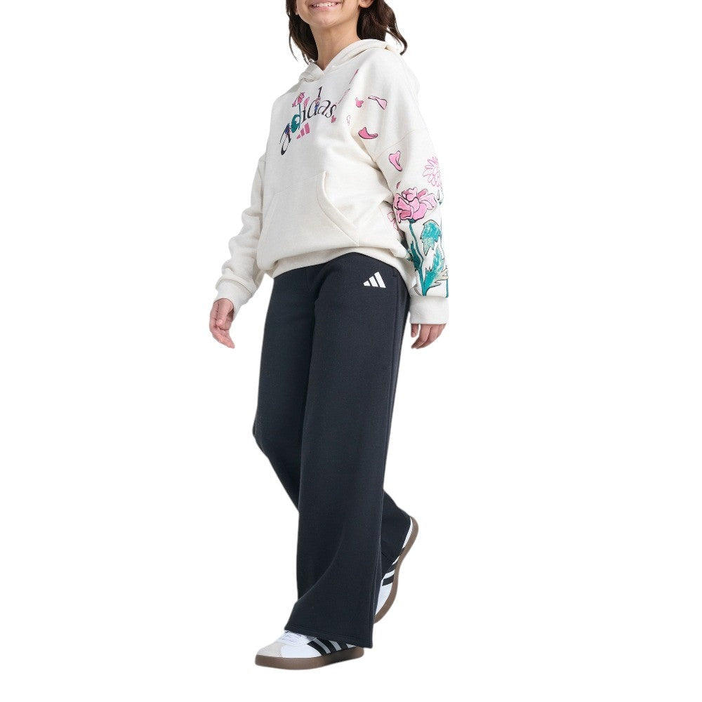 Elastic Waistband Wide Leg Fleece Pant